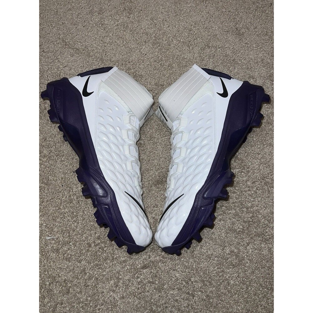 Nike Force Savage Pro 2 Shark Football Cleats White/Purple BV5448-103 Mens Sz 14